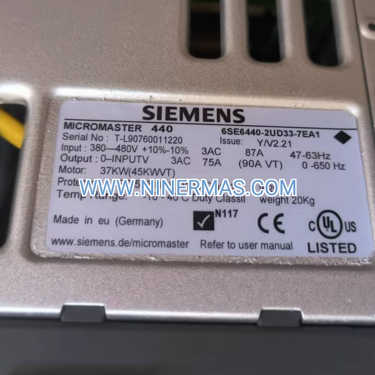 Siemens MICROMASTER 440 VFD 30kW Drive | Industrial Motor Control Solution | 6SE6440-2UD31-1CA1