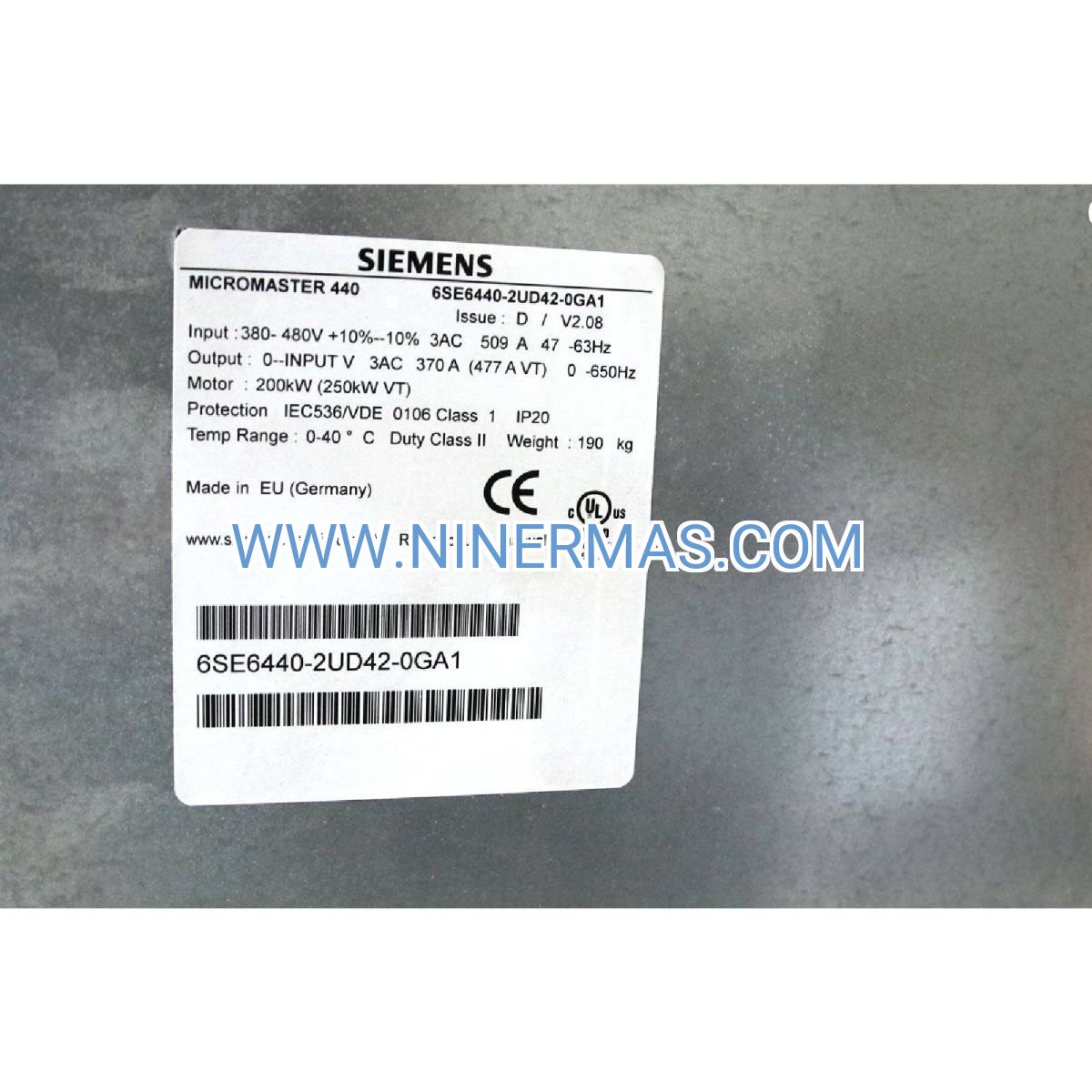 Siemens MICROMASTER 440 VFD 6SE6440-2UD41-1FB1 | 110kW 480V Industrial Drive | Energy-Efficient Motor Control