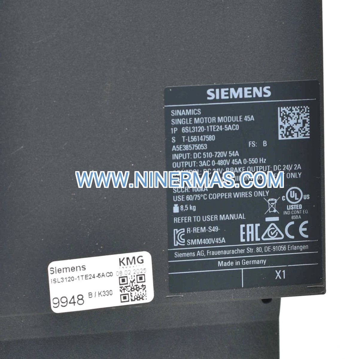 Siemens SINAMICS S120 Single Motor Module 6SL3120-1TE21-8AD0 | 8A Drive Control System