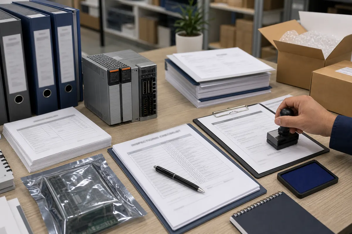 Industrial spare parts quality documentation workflow