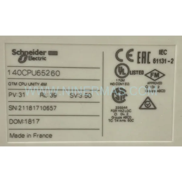 Original Schneider Electric (Modicon) 140CPU65260C - Industrial Spare Parts