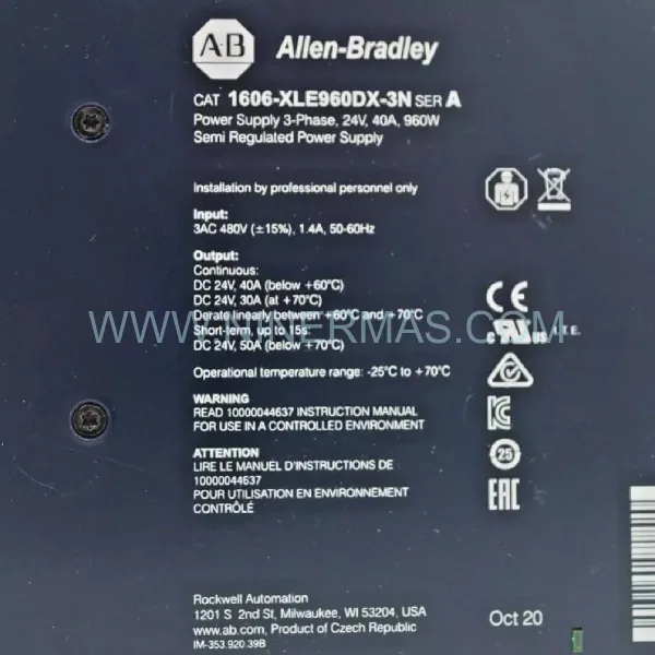 Original Allen-Bradley (Rockwell) 1606-XLE960DX-3N - Industrial Spare Parts