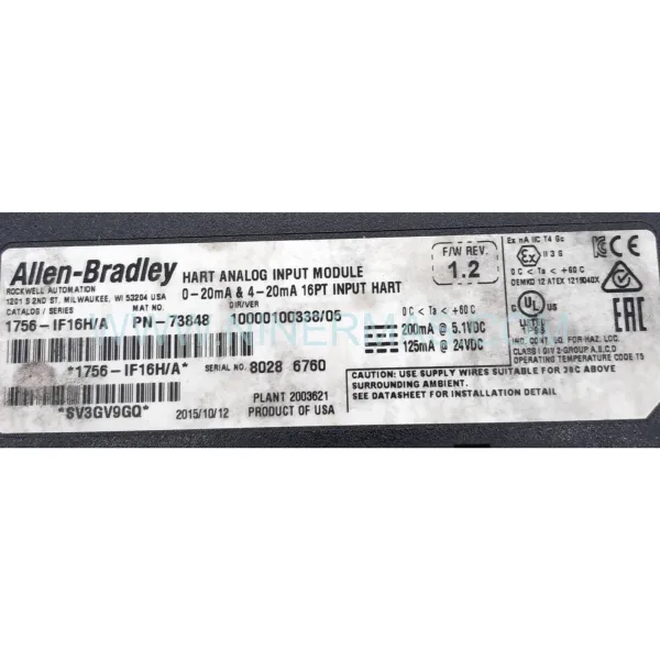 Allen-Bradley 1756-IF16H/A | HART Analog Input Module ControlLogix