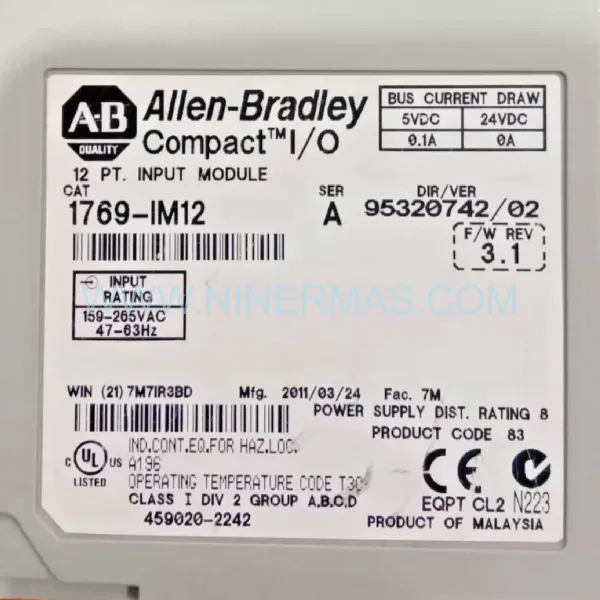 Allen-Bradley 1769-IM12/A | 240V AC CompactLogix Input Module