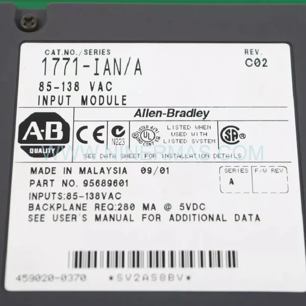 Original Allen-Bradley (Rockwell) 1771-IA - Industrial Spare Parts