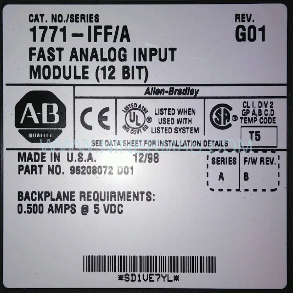 Allen-Bradley 1771-IFF/A Analog Input Module (PLC-5) – New & Original in Stock
