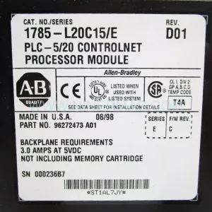 1785-L20C15/E PLC-5 ControlNet Processor | Allen-Bradley Original