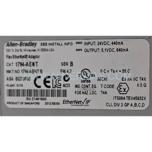 Allen-Bradley 1794-AENT/B EtherNet/IP Adapter | FLEX I/O Lifecycle