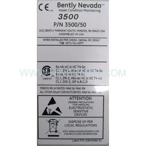 286566-02P Input Module Rear Side & Label - Bently Nevada