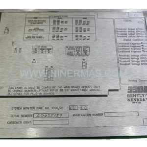 Original Bently Nevada 3300/03-01-00 Spare Part Component