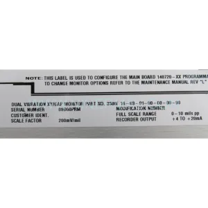 Original Bently Nevada 3300/16-03-01-00-00 Spare Part Component