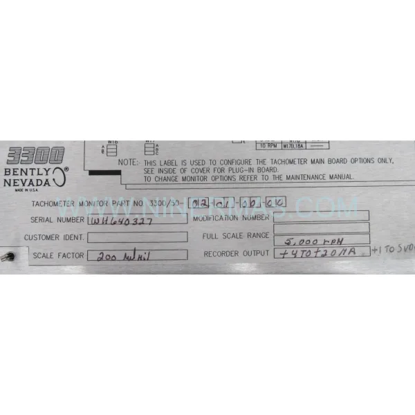 Original Bently Nevada 3300/50-02-01-00-00 Spare Part Component