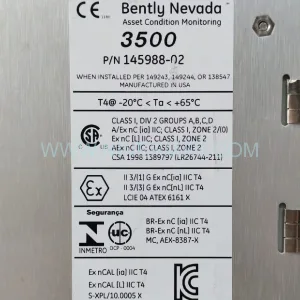 Original Bently Nevada 3500/65-01-00 145988-02+172103-01 Spare Part Component