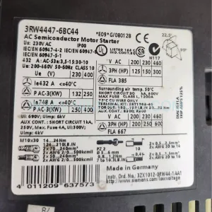 Original Siemens 3RW4447-6BC44 Input Module - Industrial Retrofit Component