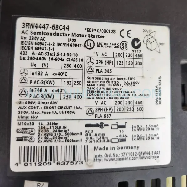 Original Siemens 3RW4447-6BC44 Input Module - Industrial Retrofit Component