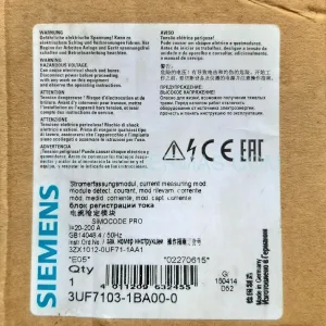 3UF7103-1BA00-0 Input Module Rear Side & Label - Siemens