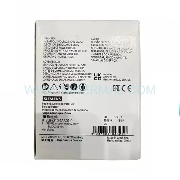 Siemens 3UF7210-1AA01-0 Operator Panel with Display New Original Ready to ship