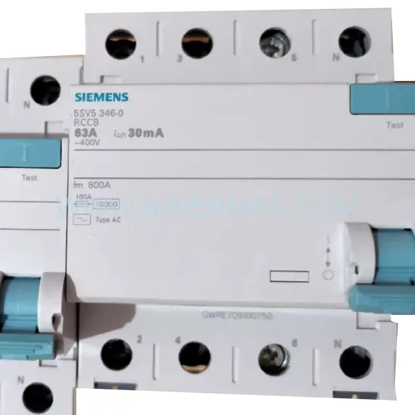 Siemens 5SV5346-0 Residual Current Circuit Breaker 4P 63A 30mA New Original Ready to ship