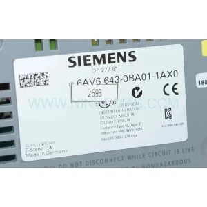 Siemens 6AV6643-0BA01-1AX0 SIMATIC OP 277 6-Inch Operator Panel New Original Ready to ship