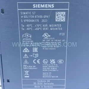 6DL1134-6TH00-0PH1 Input Module Rear Side & Label - Siemens