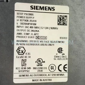 Siemens 6EP1436-2BA10 SITOP PSU300S 20A Stabilized Power Supply 24V DC New Original Ready to ship