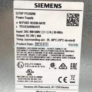 Siemens 6EP3437-8SB00-0AY0 SITOP PSU8200 40A 24V Power Supply New Original Ready to ship
