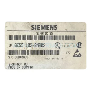 Siemens 6ES5102-8MA02 SIMATIC S5 CPU 102 Central Processing Unit New Original Ready to ship