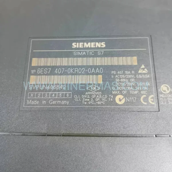 Siemens 6ES7407-0KR02-0AA0 SIMATIC S7-400, Power supply PS407 New Original Ready to ship