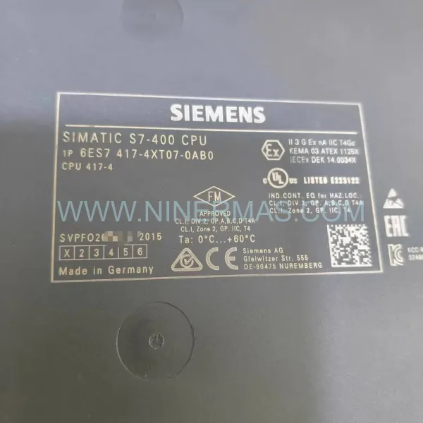 Siemens 6ES7417-4XT07-0AB0 CPU 417-4 | SIMATIC S7-400 PLC Controller