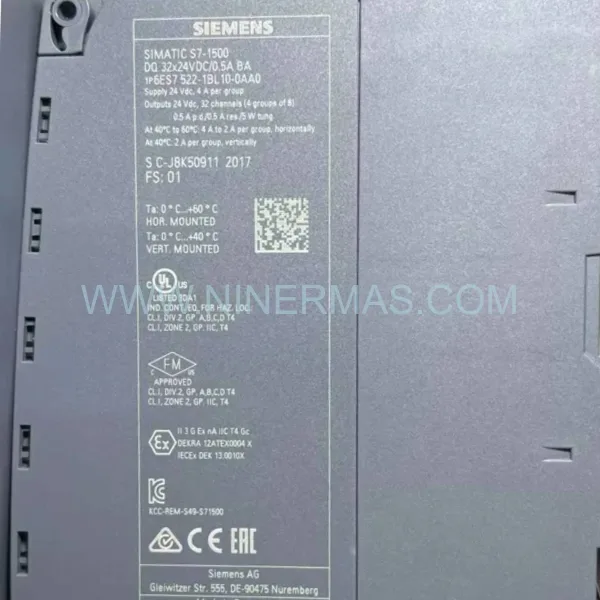 Siemens 6ES7522-1BL10-0AA0 | S7-1500 DQ 32x24VDC/0.5A BA Output Module