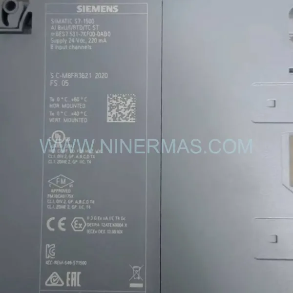 Siemens 6ES7531-7KF00-0AB0 Analog Input Module | S7-1500 AI 8xU/I/RTD/TC ST