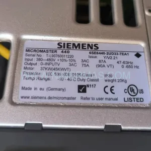6SE6440-2UD33-0EA1 | Siemens MICROMASTER 440 30kW VFD – Original Spare Parts