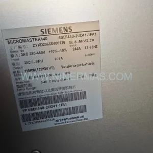 Siemens 6SE6440-2UD41-1FB1 MICROMASTER 440 | 110kW Industrial VFD