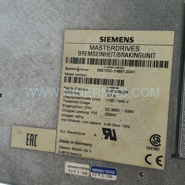 Original Siemens 6SE7032-1HB87-2DA1 Input Module - Industrial Retrofit Component