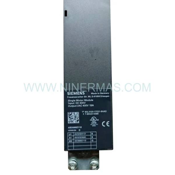 Siemens SINAMICS S120 6SL3120-1TE21-8AA3 Single Motor Module — New & Original