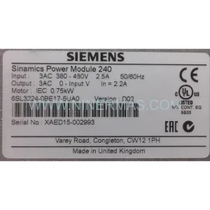 Siemens 6SL3224-0BE17-5UA0 | SINAMICS G120 PM240 7.5kW Industrial Drive