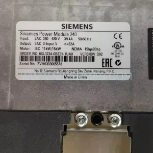 Siemens 6SL3224-0BE31-1UA0 Module Details & Connectors View