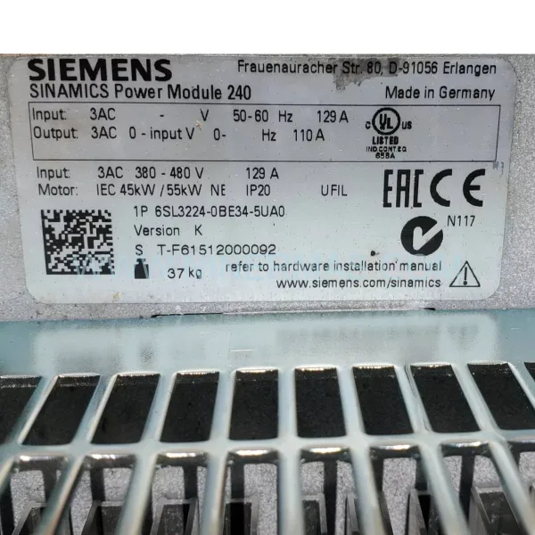 6SL3224-0BE34-5UA0 | SIEMENS Power Module - Power Module