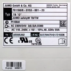 JUMO 701160/8-0153-001-23 | Retrofit-Ready Temperature Limiter & Safety Monitor