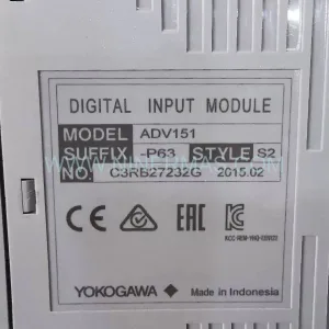 ADV151-P63 Input Module Rear Side & Label - Yokogawa
