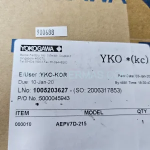 AEPV7D-215 Input Module Rear Side & Label - Yokogawa