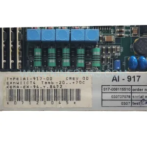 AI-917-00 Input Module Rear Side & Label - Yokogawa