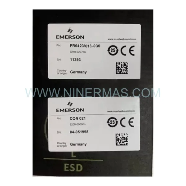 Emerson EPRO CON021+PR6423/013-030 Eddy Current Signal Converter & Sensor — New & Original