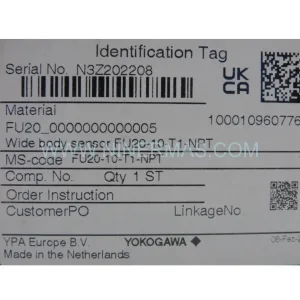 Original Yokogawa FU20-10-T1-NPT Input Module - Industrial Retrofit Component