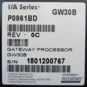 Original Invensys Foxboro GW30B P0961BD - Industrial Spare Parts