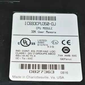 GE Fanuc IC693CPU350-DJ | Series 90-30 PLC CPU 32K