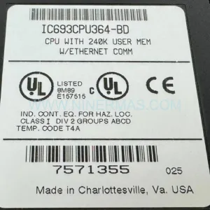 GE Fanuc IC693CPU364-BD Series 90-30 CPU | Original & New Spare Parts