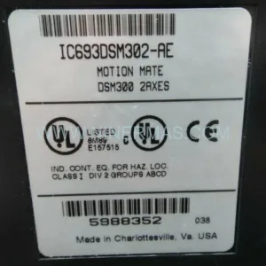 GE Fanuc IC693DSM302-AE Series 90-30 Digital Servo Motion Control 2-Axis
