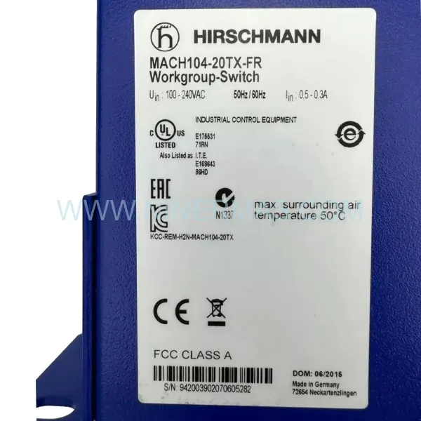MACH104-20TX-FR | Hirschmann Industrial Ethernet Switch | Original Spare Parts
