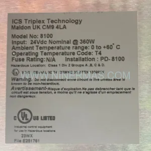 Original ICS TRIPLEX T8100 Input Module - Industrial Retrofit Component